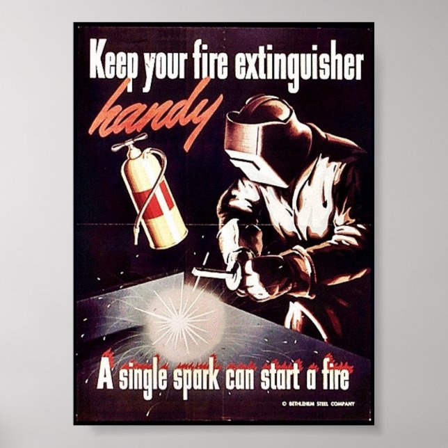 Handy für Feuerlöscher behalten Poster (Vorne)