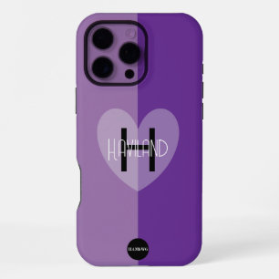 Handy-Gehäuse mit Herz und Monogramm HAMbWG iPhone 16 Pro Max Hülle