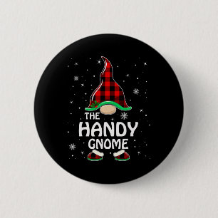 Handy Gnome Buffalo Kariert Matching Family Christ Button