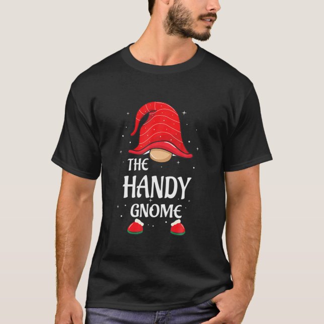 Handy Gnome Buffalo Kariert Matching Family Christ T-Shirt (Vorderseite)