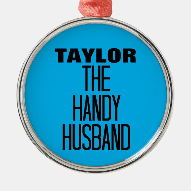 Handy Husband Silbernes Ornament (Vorne)