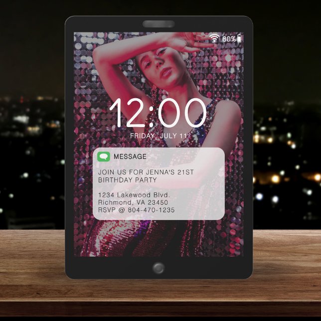 Handy-Lock-Bildschirm Geburtstagsfeier (Cell Phone Lock Screen Birthday Party Black
)