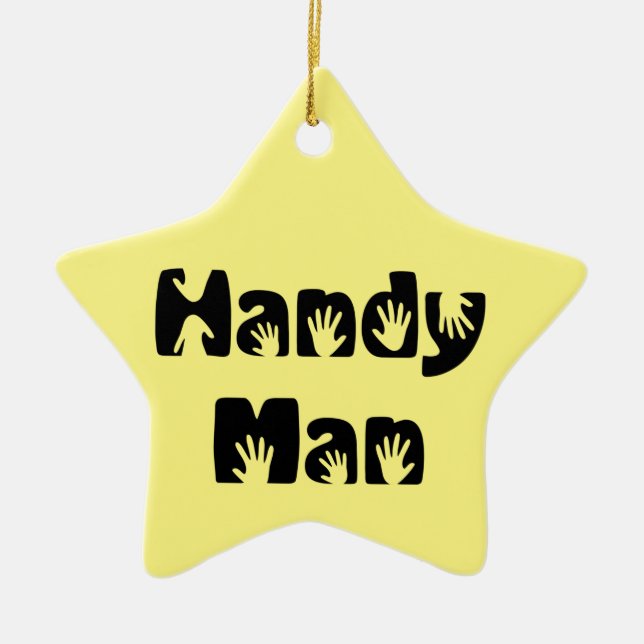 Handy Man T - Shirt Keramik Ornament (Vorne)