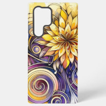 Handy mit floralen und spiralförmigen Motiven