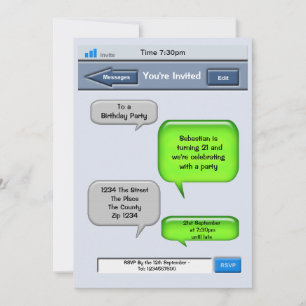 Handy-Text-Party Einladung