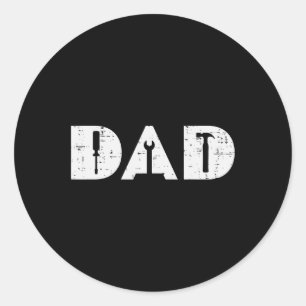 Handy Tools Funny Vathers Day Mechanic Daddy Papa Runder Aufkleber