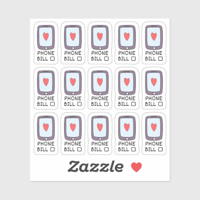 Handy-Utility Bill Due Budget Tracker Planer Aufkleber (Blatt)