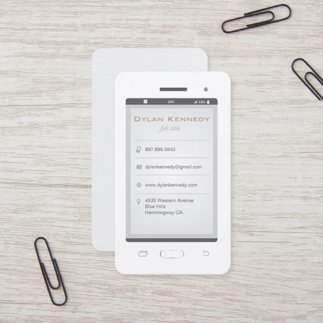 Handy Visitenkarte (Vorderseite/Rückseite Beispiel)