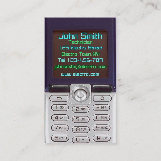 Handy-Visitenkarte Visitenkarte (Vorderseite)