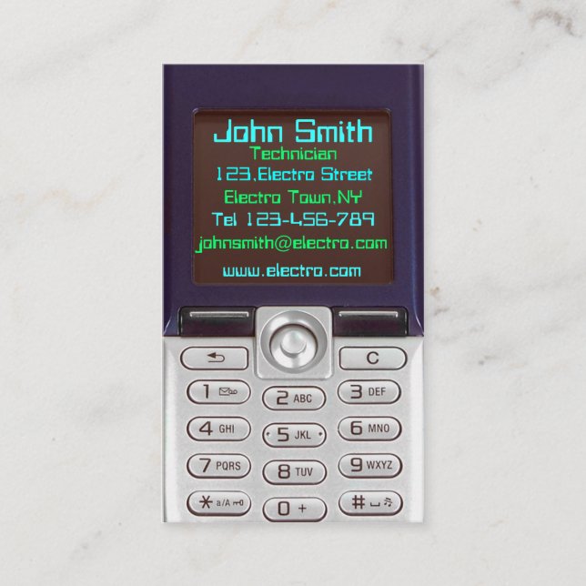 Handy-Visitenkarte Visitenkarte (Vorderseite)