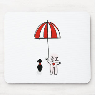 Handy Wallpaper Cat Dog Schirmhund Mousepad