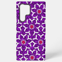 Handyhülle violette digitale Blumen