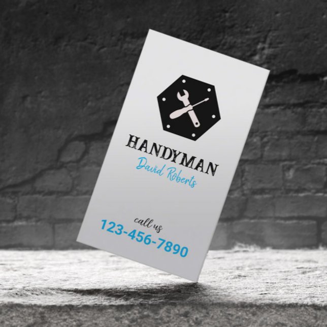 Handyman Auto Reparaturservice Minimalistisch Visitenkarte (Von Creator hochgeladen)