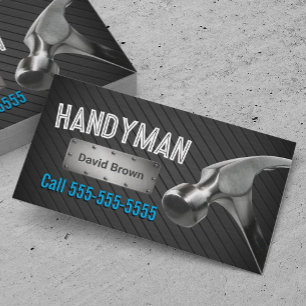 Handyman Beruflich Big Hammer Dark Metal Visitenkarte