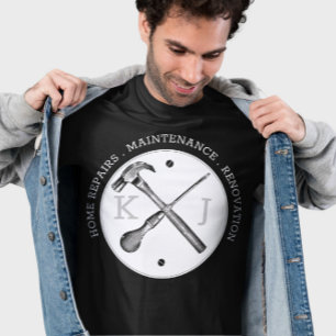Handyman Beruflich Custom Monogram Logo Service T-Shirt