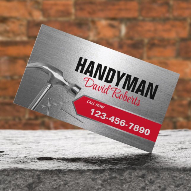 Handyman Berufliche Reparatur- und Wartungsmetalle Visitenkarte (Von Creator hochgeladen)