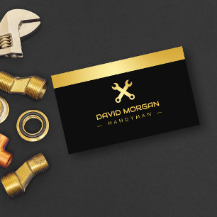 Handyman Black and Gold Visitenkarte