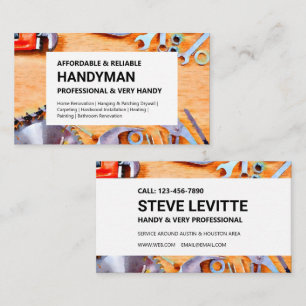 Handyman Business Card - Bauwerkzeuge Visitenkarte