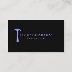 Handyman Business Card Simple Hammer Silhoutte Visitenkarte
