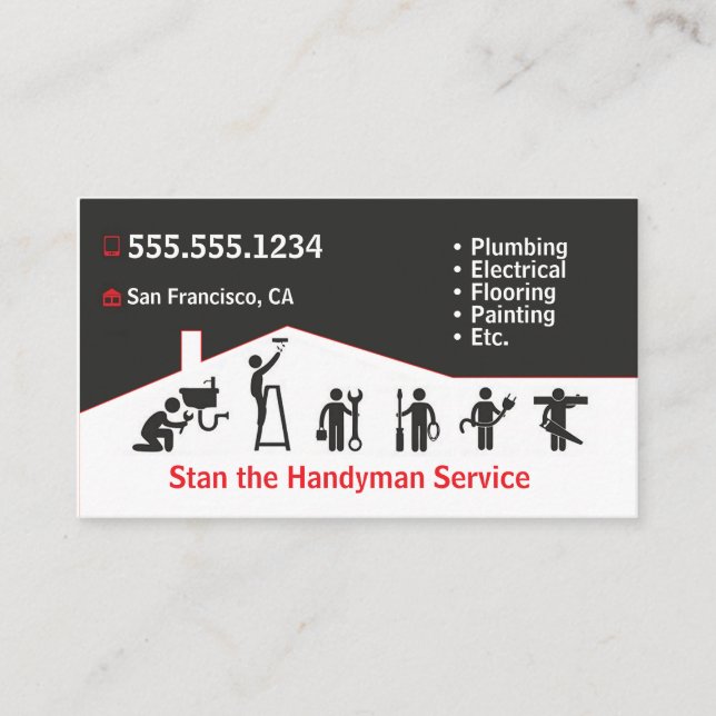 Handyman Business Card Visitenkarte (Vorderseite)