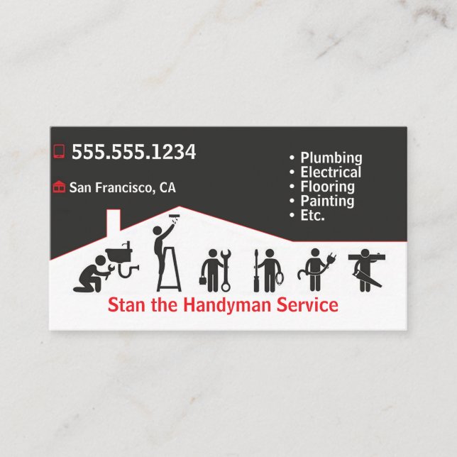 Handyman Business Card Visitenkarte (Vorderseite)