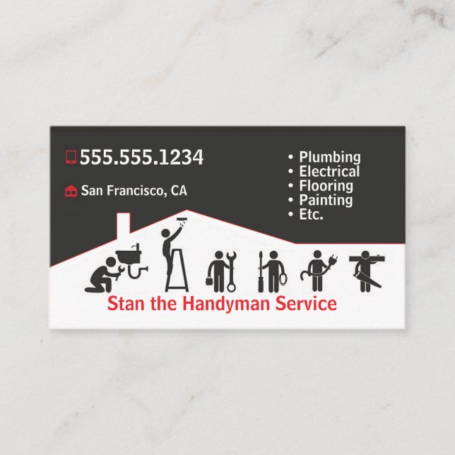 Handyman Business Card Visitenkarte (Vorderseite)