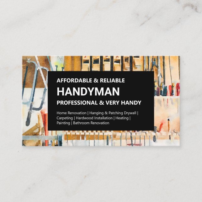 Handyman Business Card - Worktools Wall Visitenkarte (Vorderseite)