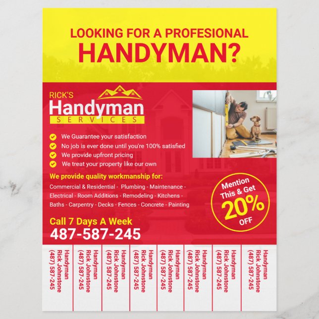 Handyman Business Flyer - Zuhause Business (Vorne)