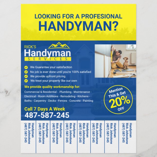 Handyman Business Flyer - Zuhause Business (Vorne)