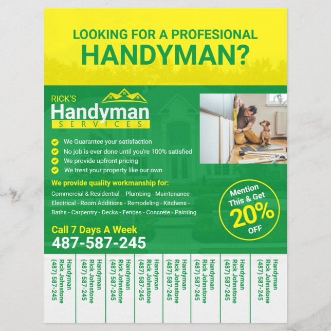 Handyman Business Flyer - Zuhause Business (Vorne)