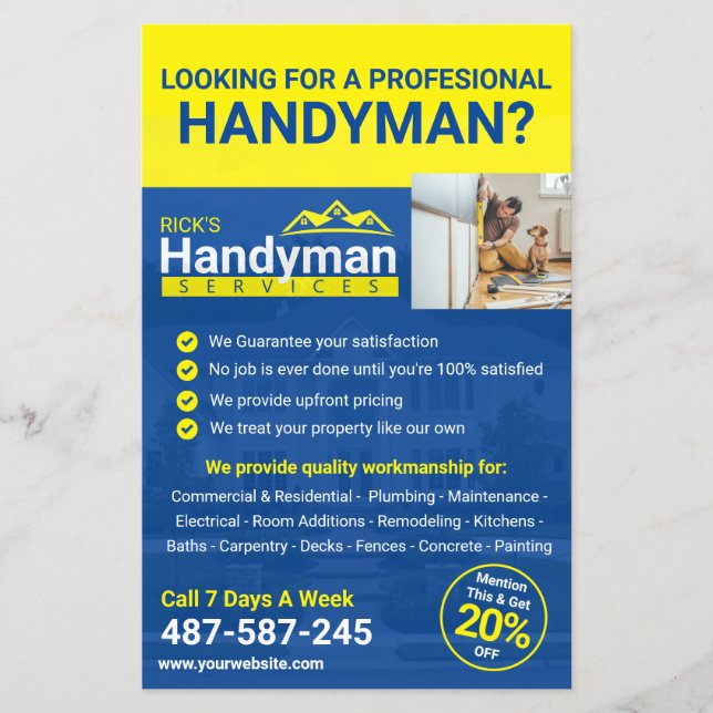 Handyman Business Promo Flyer - Zuhause Business (Vorne)