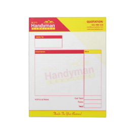 Handyman Business Quote Pad - Zuhause Business Notizblock