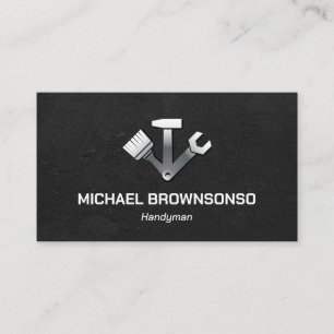 Handyman Carpenter Services Simple Black Visitenkarte