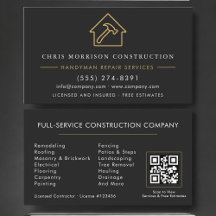 Handyman Construction Black Gold QR Code