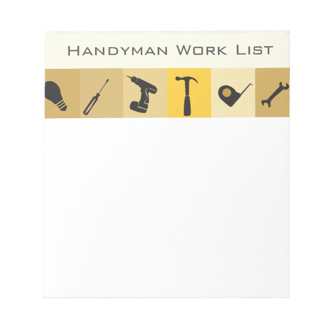 Handyman Construction Buildern Honey Do List Notizblock (Vorderseite)