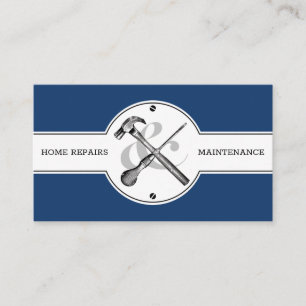 Handyman Construction Navy Blue Custom Modern Visitenkarte