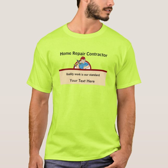 Handyman Contractor Zuhause Repair Carpenter Neon T-Shirt (Vorderseite)