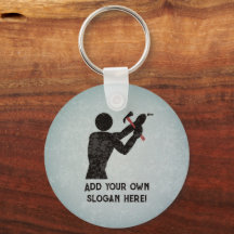 Handyman - DIY-Typ mit Hammer - Eigenname/Text hin