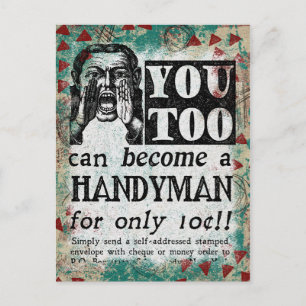 Handyman - Funny Vintage Retro Postkarte