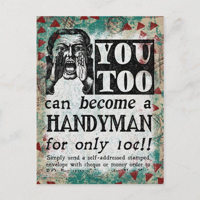 Handyman - Funny Vintage Retro Postkarte (Vorderseite)