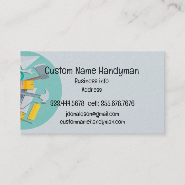 Handyman Herr Fixit Custom Business Cards Visitenkarte (Vorderseite)