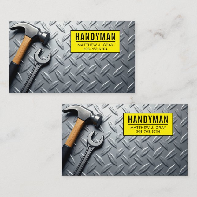 Handyman - Hintergründe für industrielles Metall m Visitenkarte (Vorne/Hinten)