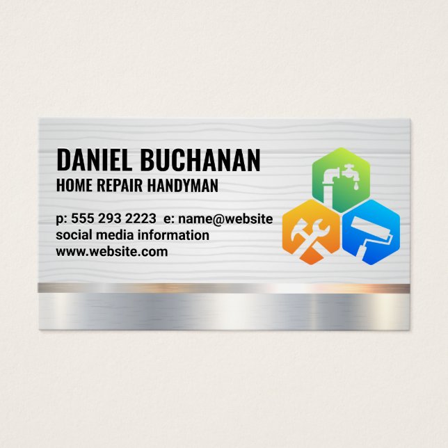 Handyman | Holz Metallisch | Hausdienste (Vorderseite)