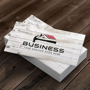 Handyman House Repair Service Rustikales Holz Visitenkarte
