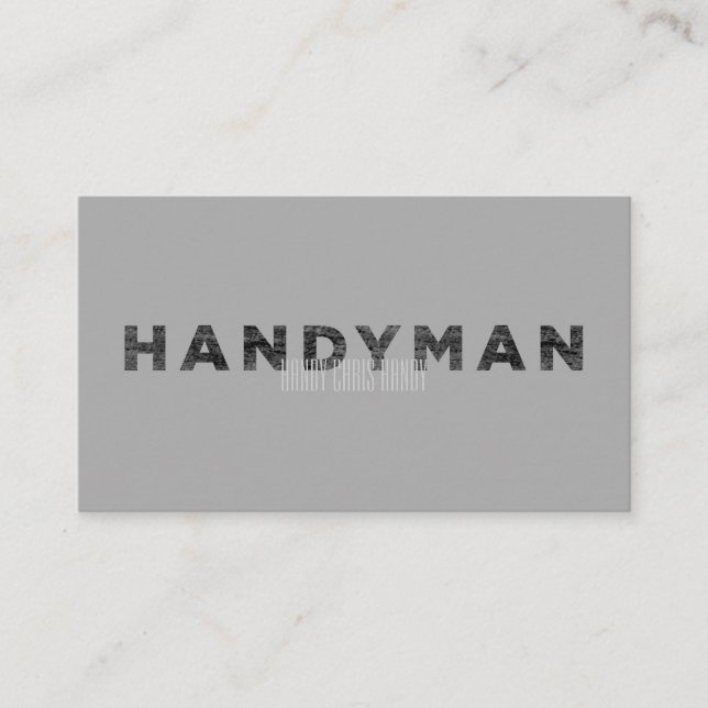 Handyman [Letterpress Style] Visitenkarte (Vorderseite)