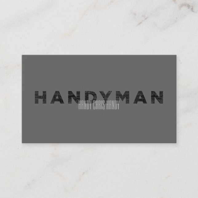 Handyman [Letterpress Style] Visitenkarte (Vorderseite)