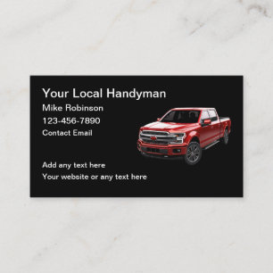 Handyman Lieferwagen Truck Business Cards Visitenkarte