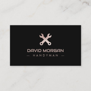 Handyman Logo Rose Gold Glitzer Visitenkarte