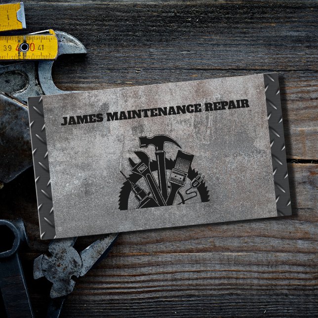 Handyman Maintenance Reparaturservice Metallstahl Visitenkarte (Von Creator hochgeladen)