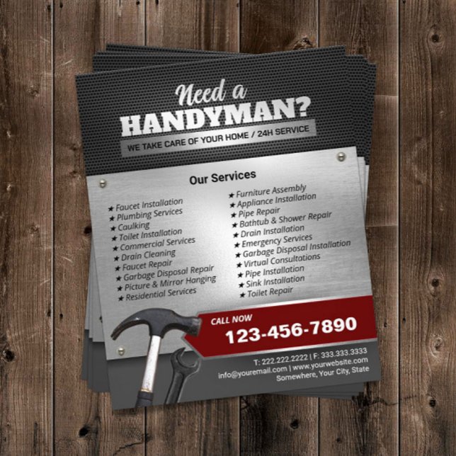 Handyman Maintenance Service Beruflich Metal Flyer (Von Creator hochgeladen)